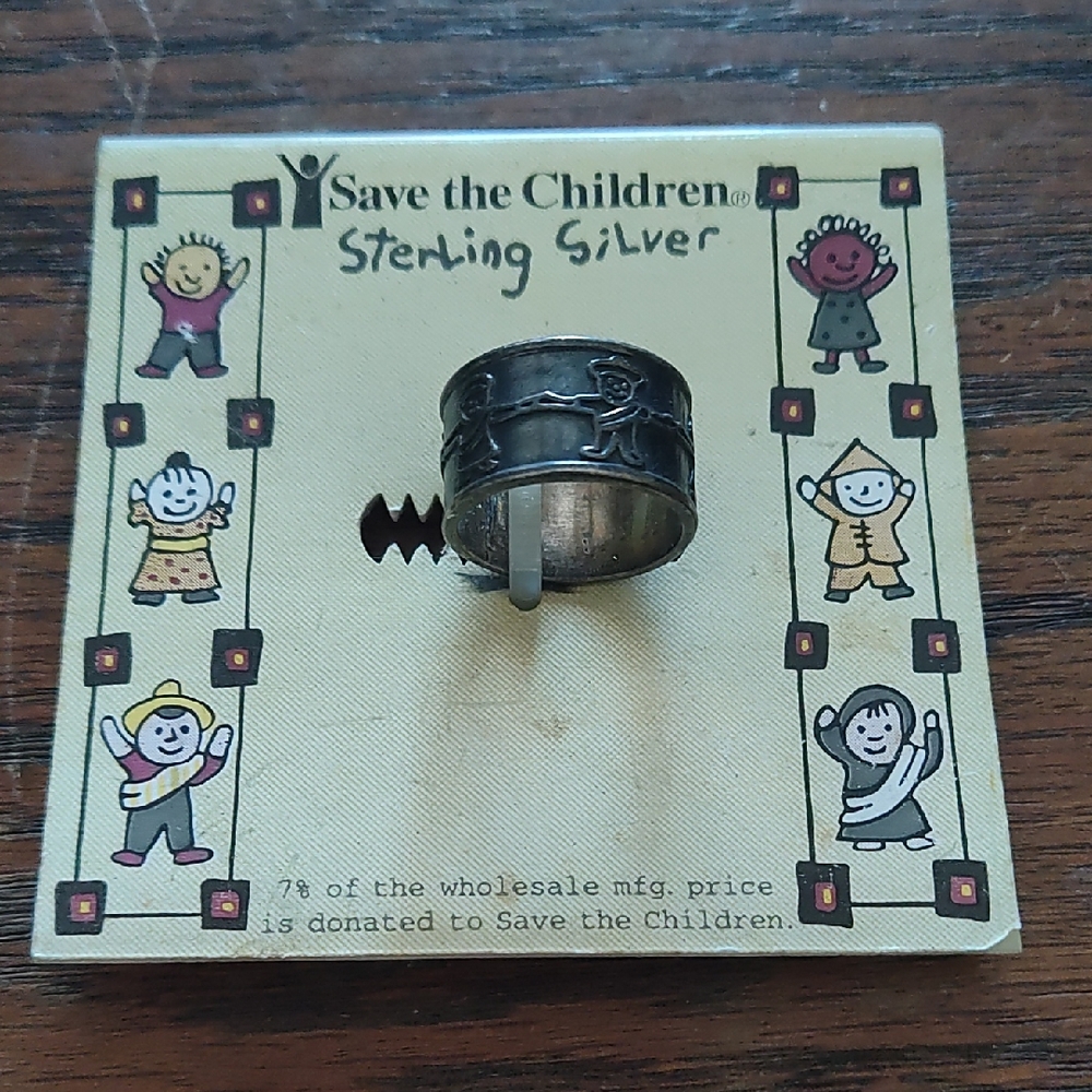 Sterling Silver Save The Children Band Ring